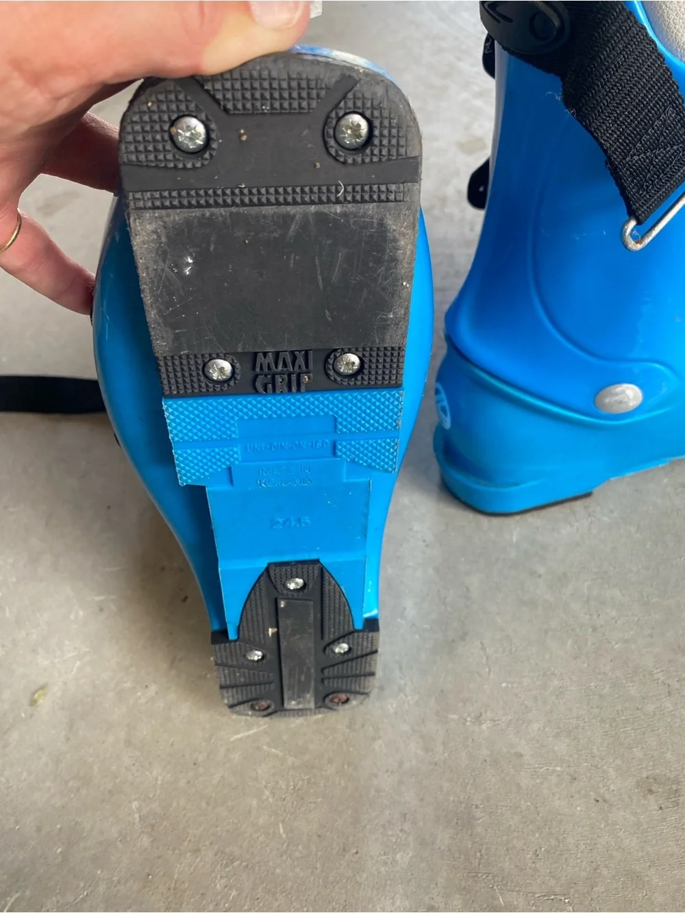 Lange Bright Blue Ski Boots with Black Liners
